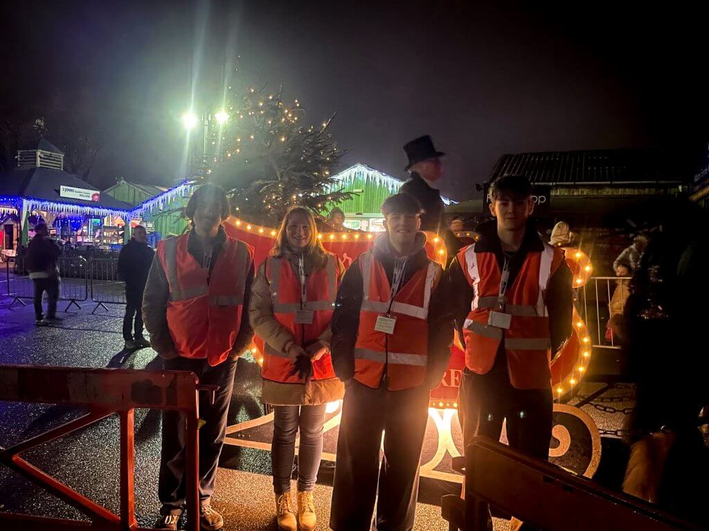 Students at Santa's arrival