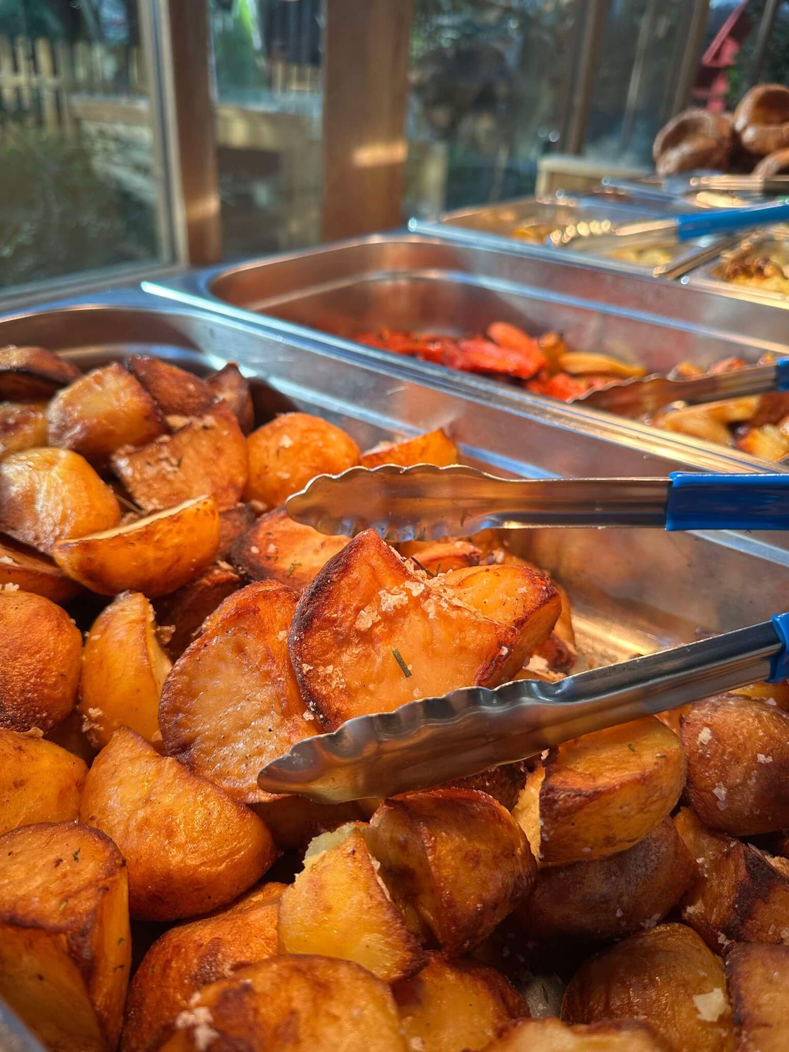Roast potatoes on a Sunday carvery in Barnstaple